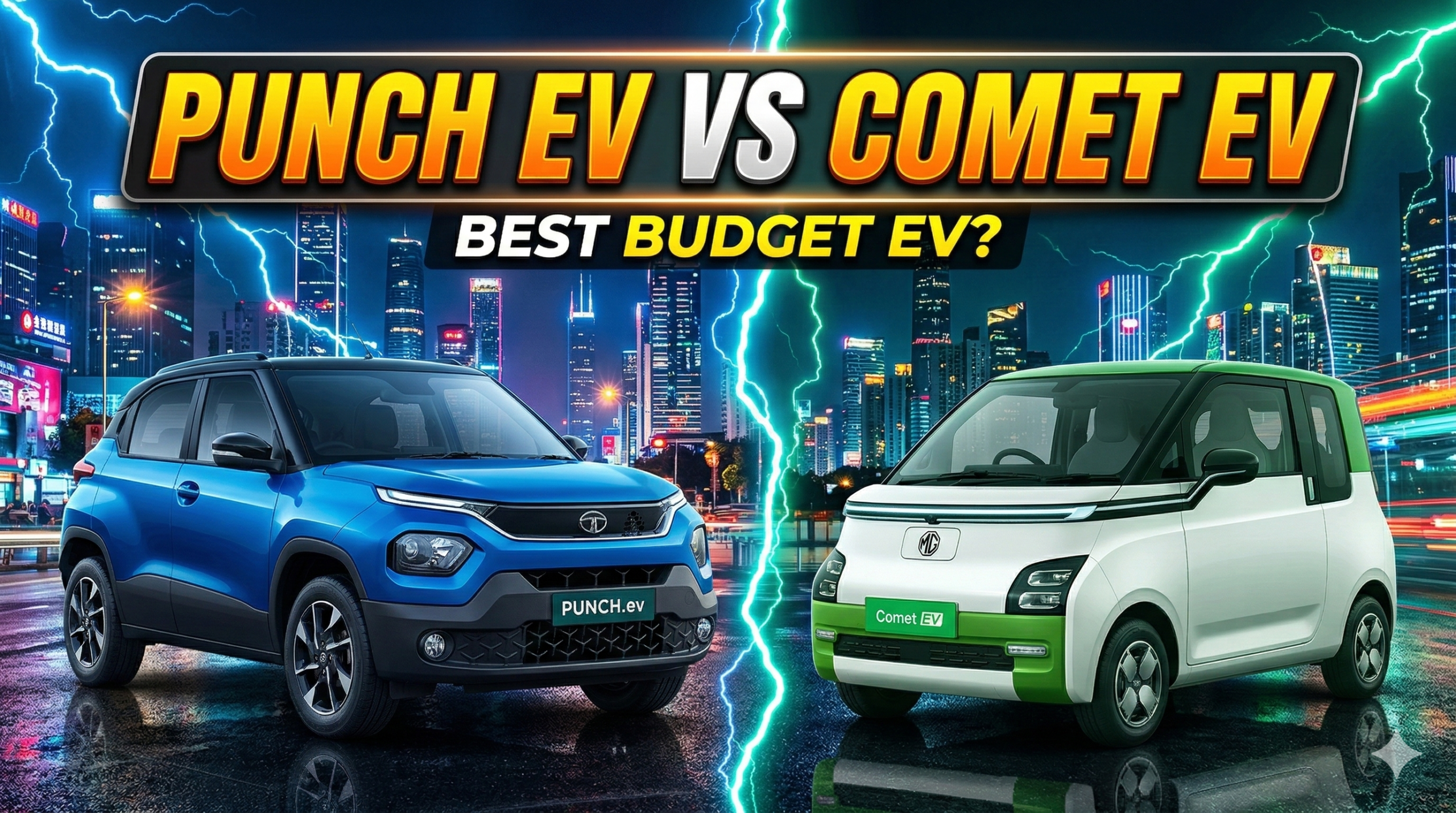 Tata Punch EV Facelift vs MG Comet EV